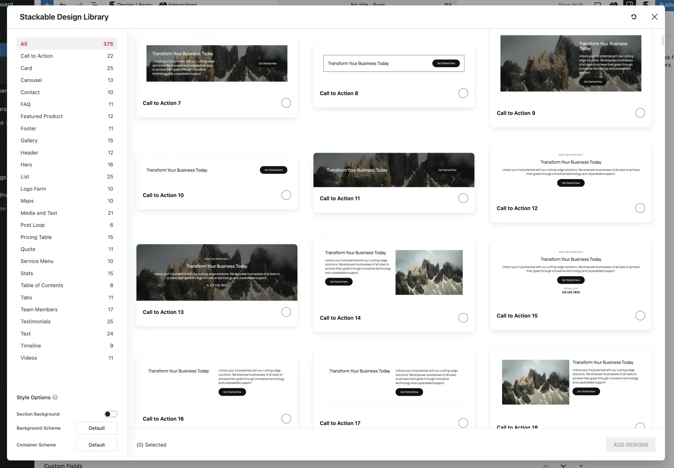 Design library using the default Twenty Twenty Five theme
